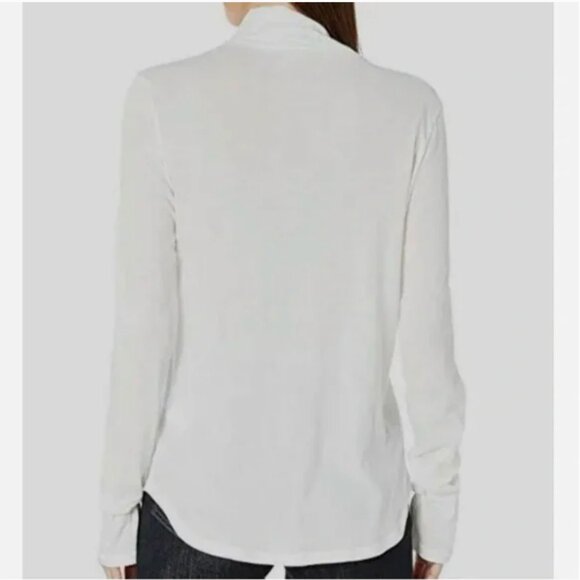 BLDWN Brand Blair Optic White Long Sleeve Mock Neck Size Large NWT - Picture 2 of 10